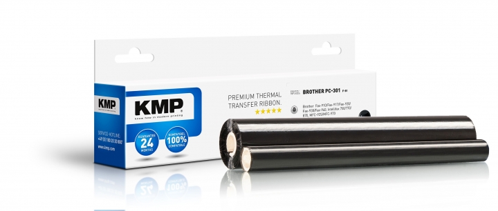 KMP F-B1 Thermotransfer-Rolle Schwarz ersetzt Brother PC301