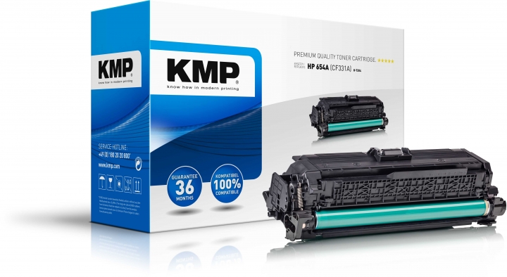 KMP Toner H-T204 Cyan ersetzt HP 654A (CF331A)