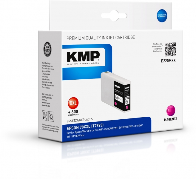 KMP Tinte Magenta E220MXX ersetzt Epson T7893 (C13T789340)